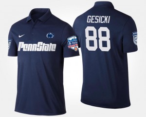 Mike Gesicki Penn State Lions Bowl Game Fiesta Bowl Name and Number #88 Men Polo - Navy