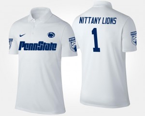 Lions Name and Number No.1 Short Sleeve #1 Men's Polo - White