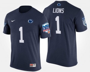 Penn State Lions Bowl Game Men's No.1 Fiesta Bowl Name and Number #1 T-Shirt - Navy