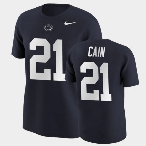 Noah Cain Nittany Lions Men's #21 Name & Number College Football T-Shirt - Navy