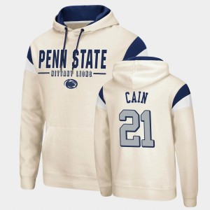Noah Cain PSU Pullover Mens #21 Fortress Hoodie - Cream