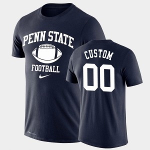 Custom Penn State Lions #00 Retro Football Men Lockup Legend Performance T-Shirt - Navy
