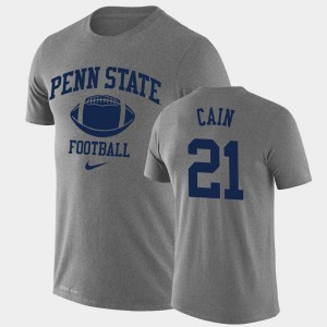 Noah Cain Penn State Lions #21 Lockup Legend Performance Retro Football Mens T-Shirt - Heathered Gray