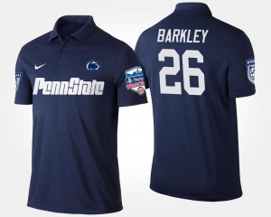 Saquon Barkley Penn State Bowl Game Men #26 Fiesta Bowl Name and Number Polo - Navy