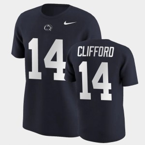 Sean Clifford PSU Lions #14 College Football Name & Number Mens T-Shirt - Navy
