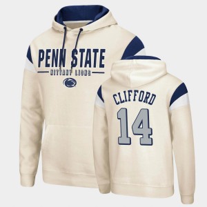 Sean Clifford Nittany Lions Pullover Fortress Mens #14 Hoodie - Cream
