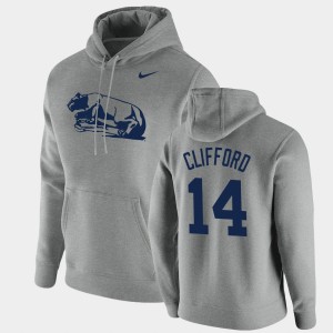 Sean Clifford PSU Nittany Lions Men's Vintage School Logo #14 Pullover Hoodie - Heathered Gray