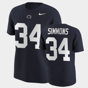 Shane Simmons PSU Lions Men's #34 College Football Name & Number T-Shirt - Navy
