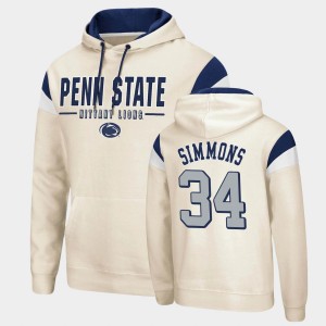 Shane Simmons PSU Lions Mens Fortress Pullover #34 Hoodie - Cream