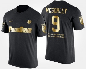 Trace McSorley Penn State Nittany Lions Gold Limited #9 Men Short Sleeve With Message T-Shirt - Black