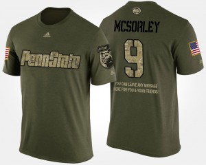 Trace McSorley PSU Nittany Lions Short Sleeve With Message Military Mens #9 T-Shirt - Camo