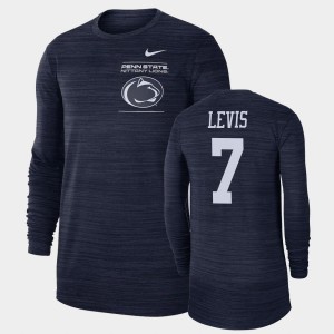 Will Levis Penn State Lions 2021 Sideline Velocity Long Sleeve #7 Men's T-Shirt - Navy