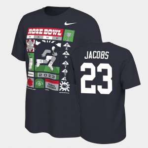 Curtis Jacobs Nittany Lions 2023 Rose Bowl College Football #23 Men's T-Shirt - Navy