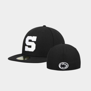 PSU Lions Team Logo 59FIFTY Fitted Unisex Hat - Black White