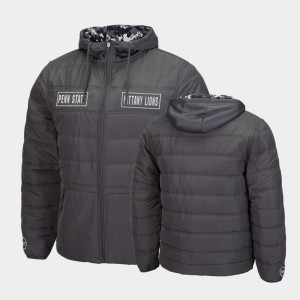 Penn State Nittany Lions OHT Military Appreciation Men's Digital Camo Detail Full-Zip Puffer Jacket - Charcoal