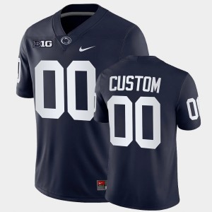 Custom Penn State Nittany Lions College Football Men's #00 Game Jersey - Navy