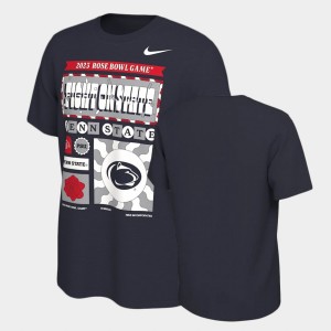 Penn State Nittany Lions Men 2023 Rose Bowl Male Adult Mantra College Football T-Shirt - Navy