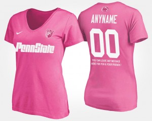 Custom PSU Women #00 Name and Number With Message T-Shirt - Pink