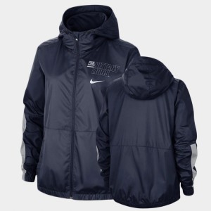 Nittany Lions Womens Anorak Parka Full Zip Woven Water Repellent Jacket - Navy