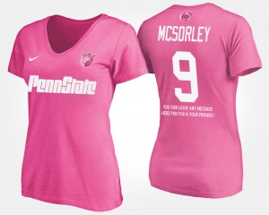 Trace McSorley PSU Lions Name and Number With Message #9 Womens T-Shirt - Pink